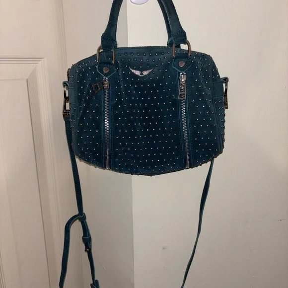 Zadig et Voltaire Sunny Blue Suede Handbag - Picture 1 of 11